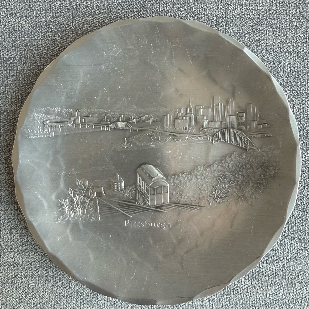 Wendell August Forge - Vintage Pittsburgh Skyline Decorative Plate